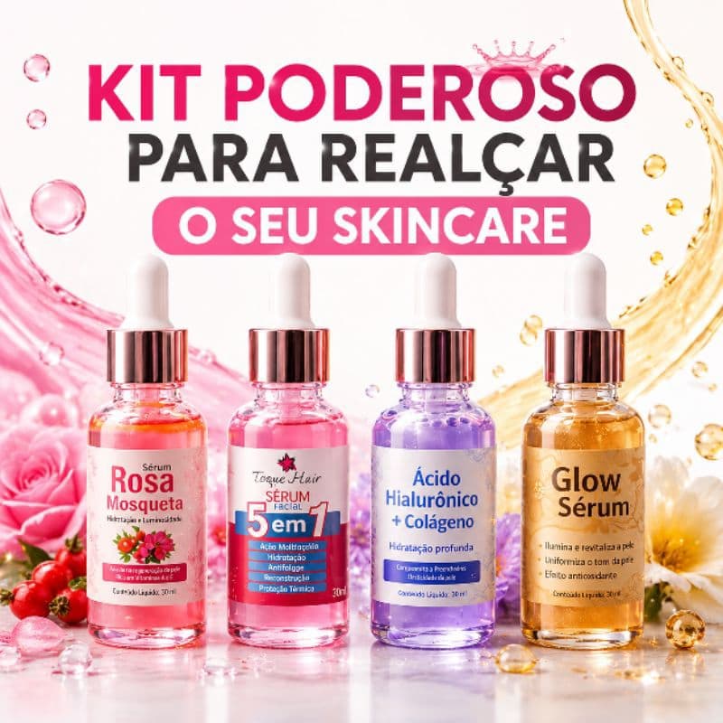 kit Ácido Hialurônico + Colágeno Sérum Facial Anti-Idade | Firmeza, Hidratação e Rejuvenescimento