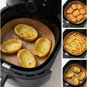 Forma Com 50 Unidades Para Air Fryer De Papel Descartável Antiaderente  Fritadeira sem Óleo Medida 20x4,5  BioDegradavél
