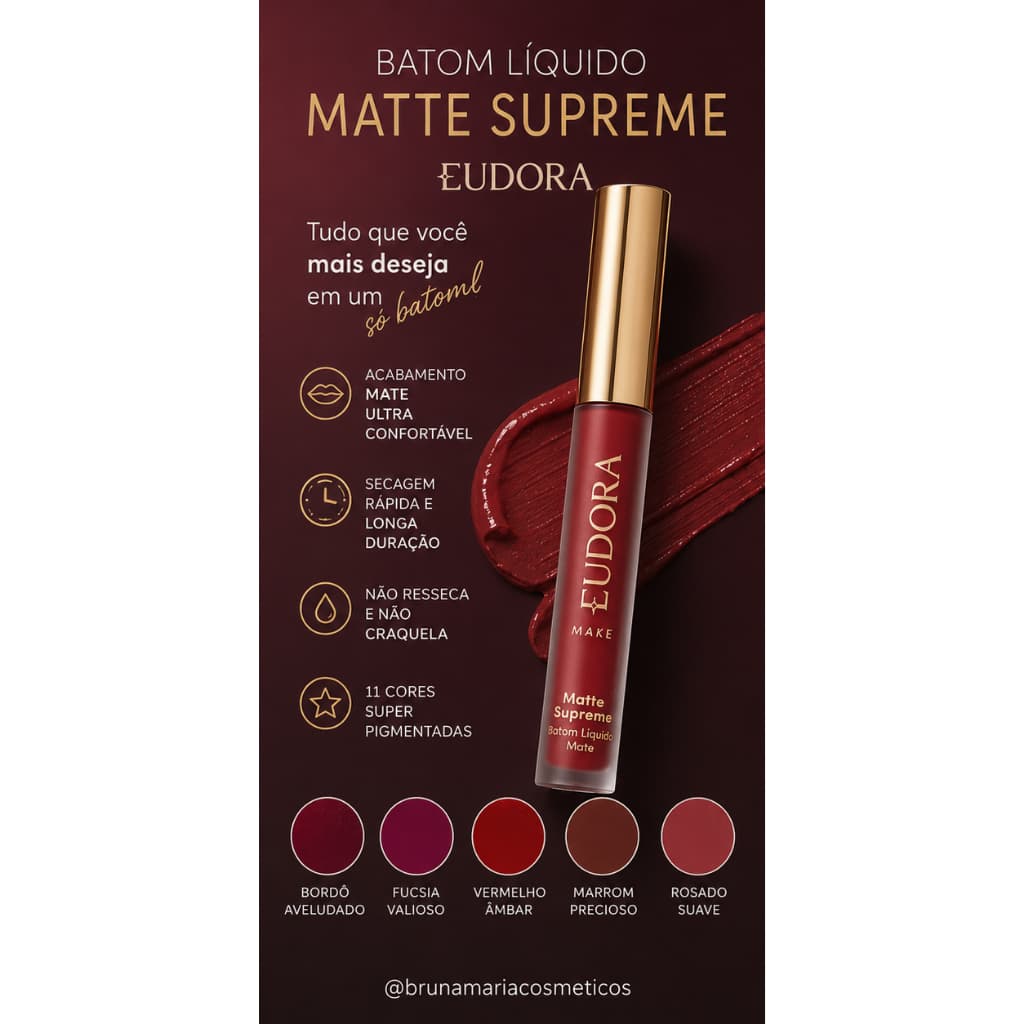 Eudora Batom Líquido Matte Supreme 4ml