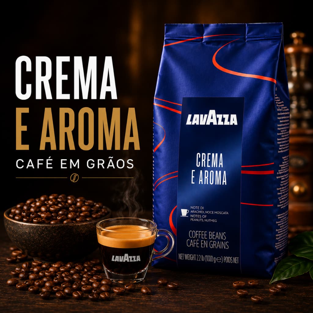 Café Em Grão Torrado Lavazza Crema Aroma Importado 1kg