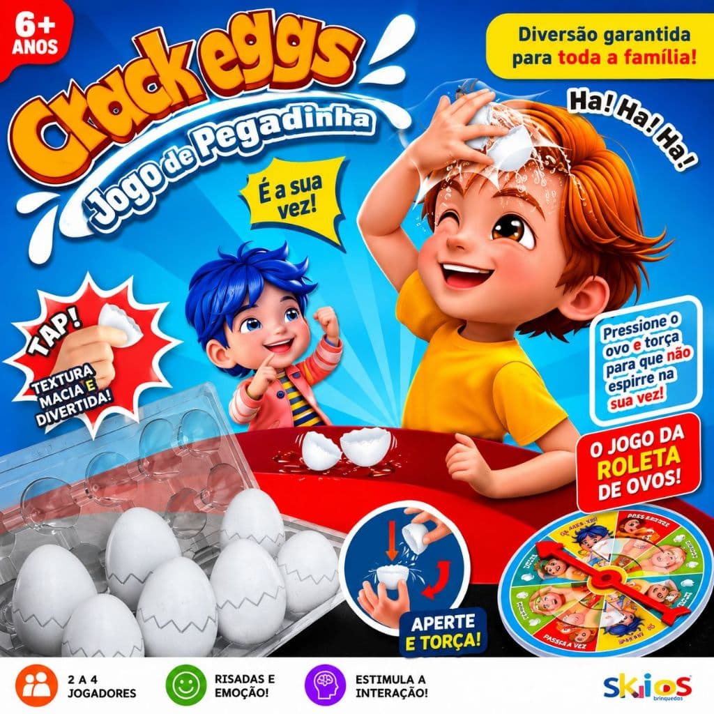 Jogo Quebra Ovo Pegadinha Infantil Roleta Ovo Divertido Familia Desafio 6+