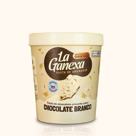 Pasta de Amendoim de Chocolate Branco 450G - zero açúcar com whey protein - La Ganexa