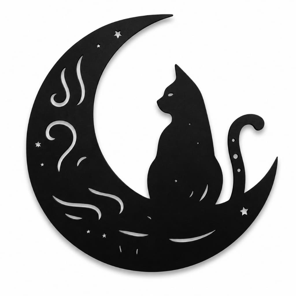 Prateleira Decorativa MDF Gato na Lua Suporte de Parede Criativo para Objetos e Ambientes