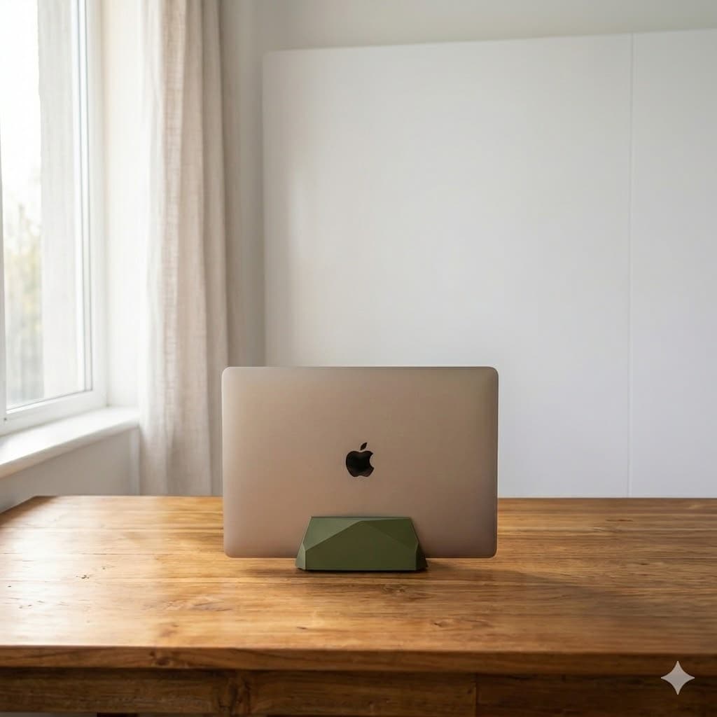 Suporte Vertical para Notebook Macbook Dell Geométrico Organizador de Mesa Setup Gamer Premium
