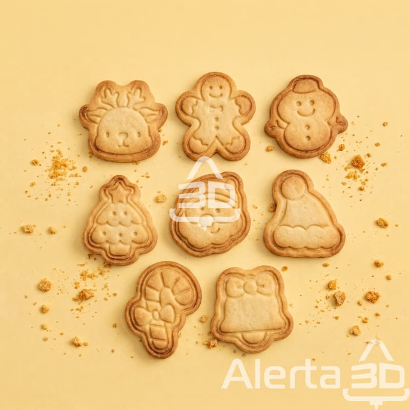 Kit 8 cortadores e marcadores de biscoito/massinha de modelar - Natal