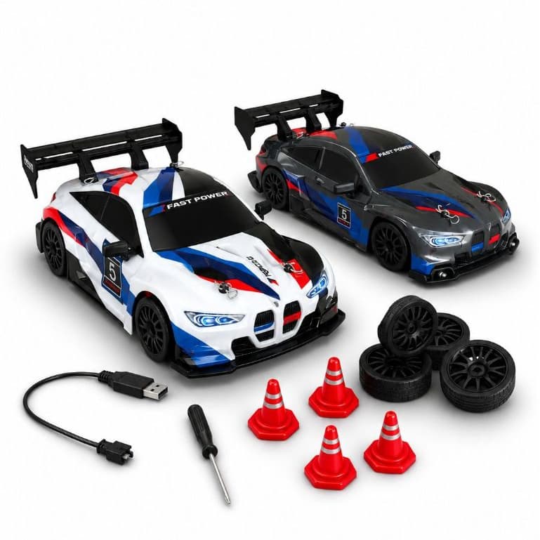 Carrinho 1:24 Drift  20 km/h Racing Controle Remoto com Luzes LED e Drift 360°