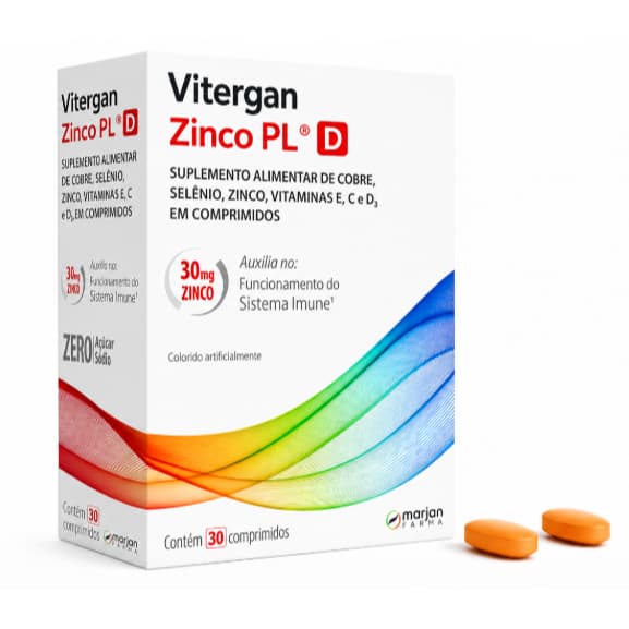 Vitergan Zinco PL D Comprimidos | Suplemento para Imunidade com Zinco, Selênio e Vitaminas