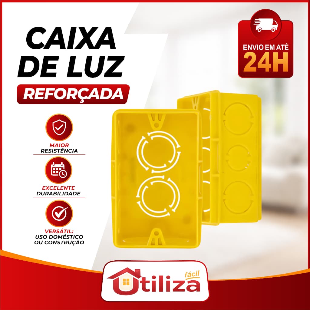Kit 50 ou 20 Caixas de Luz 4x2 Reforçadas para Tomada e Interruptor Eletrica