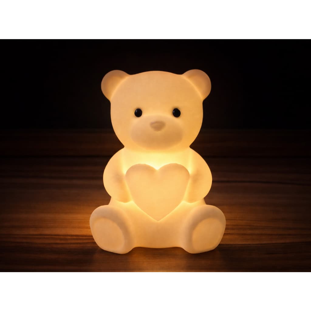 MINI Luminária Ursinho com Coração Vela LED/decoração afetiva/luminária fofa