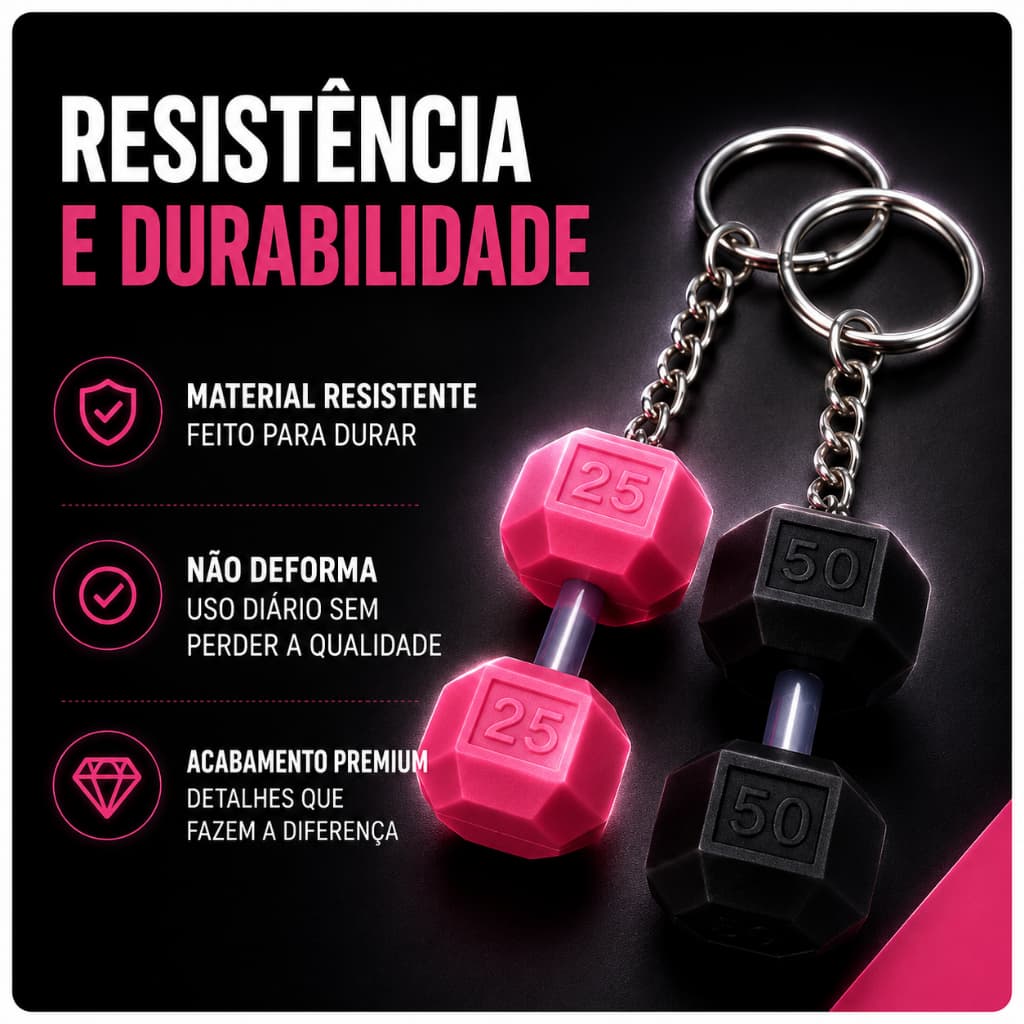 Chaveiro Halter Fitness Destaque Seu Estilo na Academia Mochilas e Bolsas com Personalidade Preto