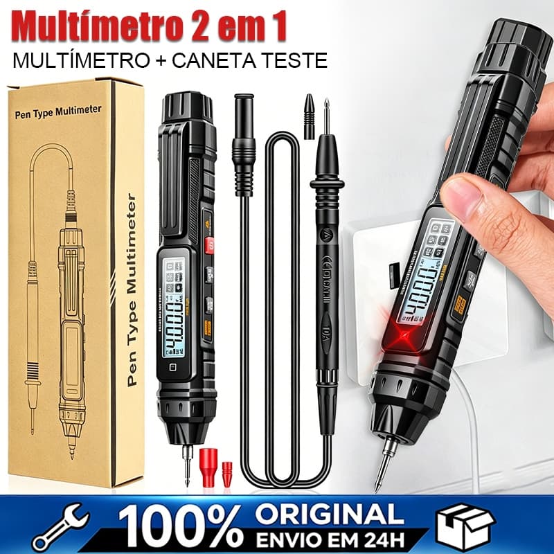 multímetro digital tipo caneta profissional contagem automática testador ac dc ohm medidor portátil para eletricista