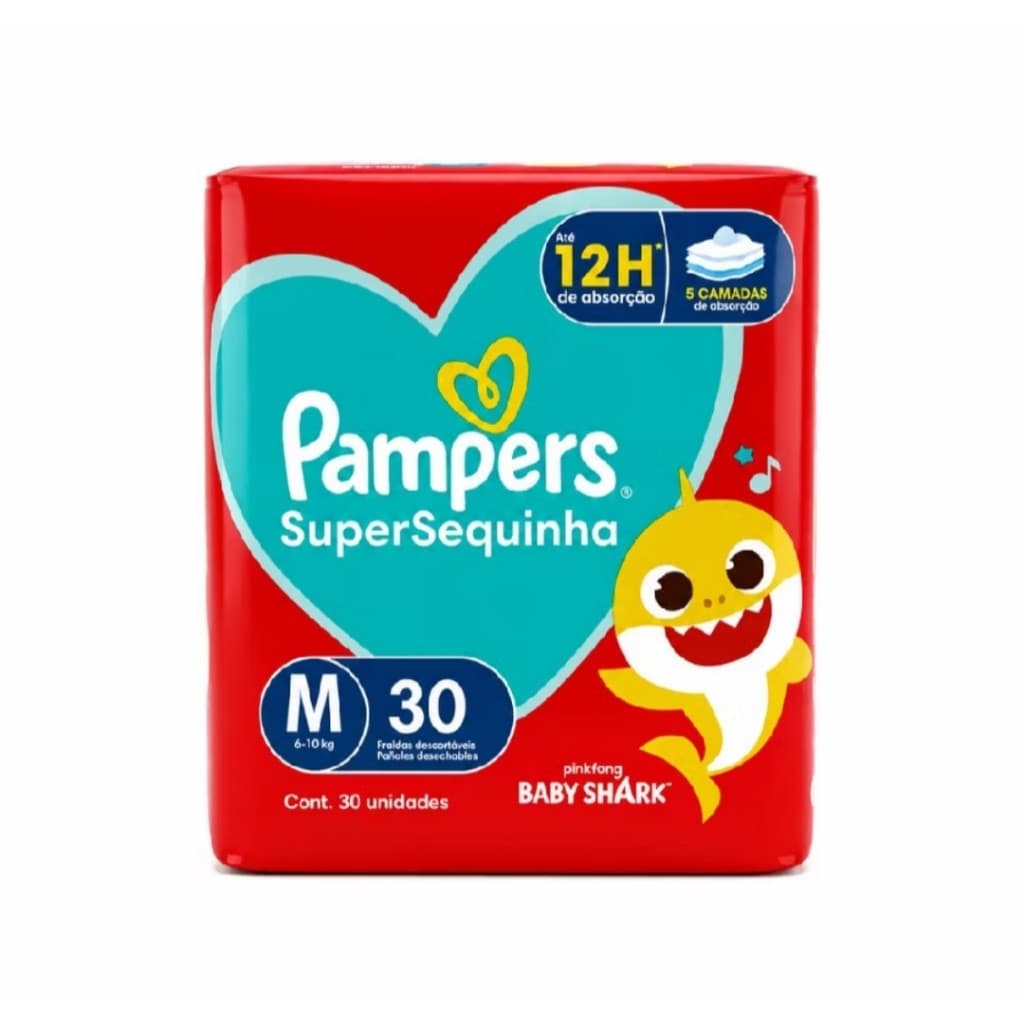 Fralda Pampers SuperSequinha Tamanho M C/30 Unidades