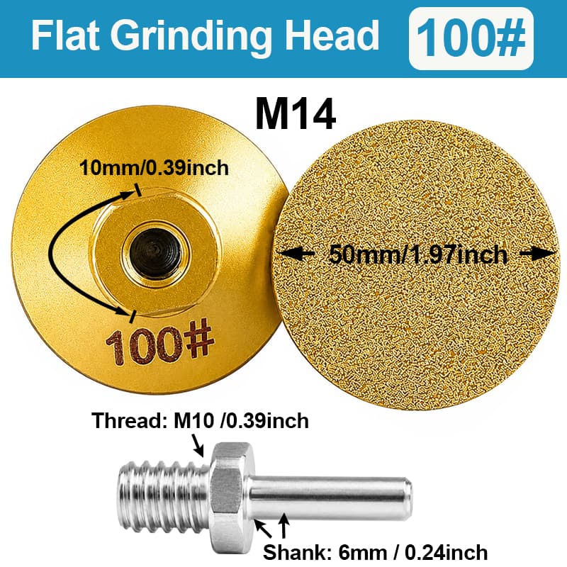 isco Diamantado 50mm para Mármore e Granito - Base M10/M14, Grão 100, Polimento e Desbaste Plano, para Esmerilhadeira