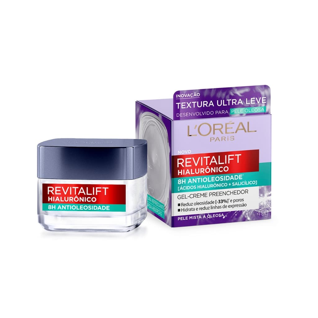 Creme Facial Anti-Idade Noturno, Preenche Linhas, Hidrata e Tonifica a Pele, Revitalift Hialurônico, L'Oréal Paris, 49g