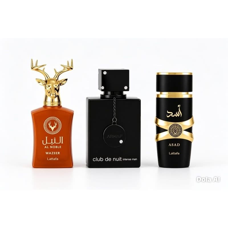 Kit Perfumes Masculinos 3x100ml Uomini Black Asad Al Noble Wazeer Importado