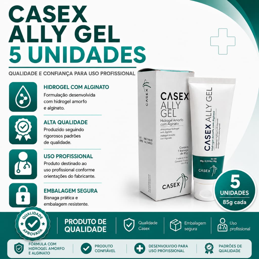 Pomada Hidrogel com Alginato 85g  C/ 5 Unidades - Casex