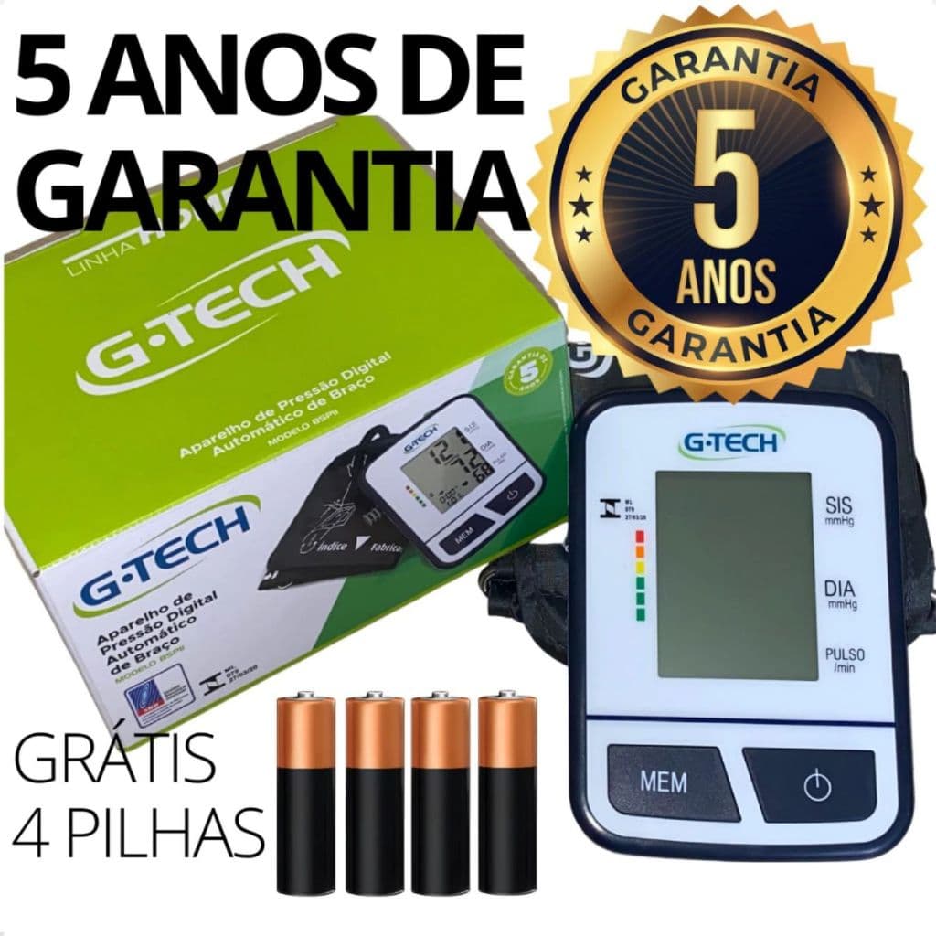 G-Tech Aparelho medidor de pressão arterial de braço BSP11