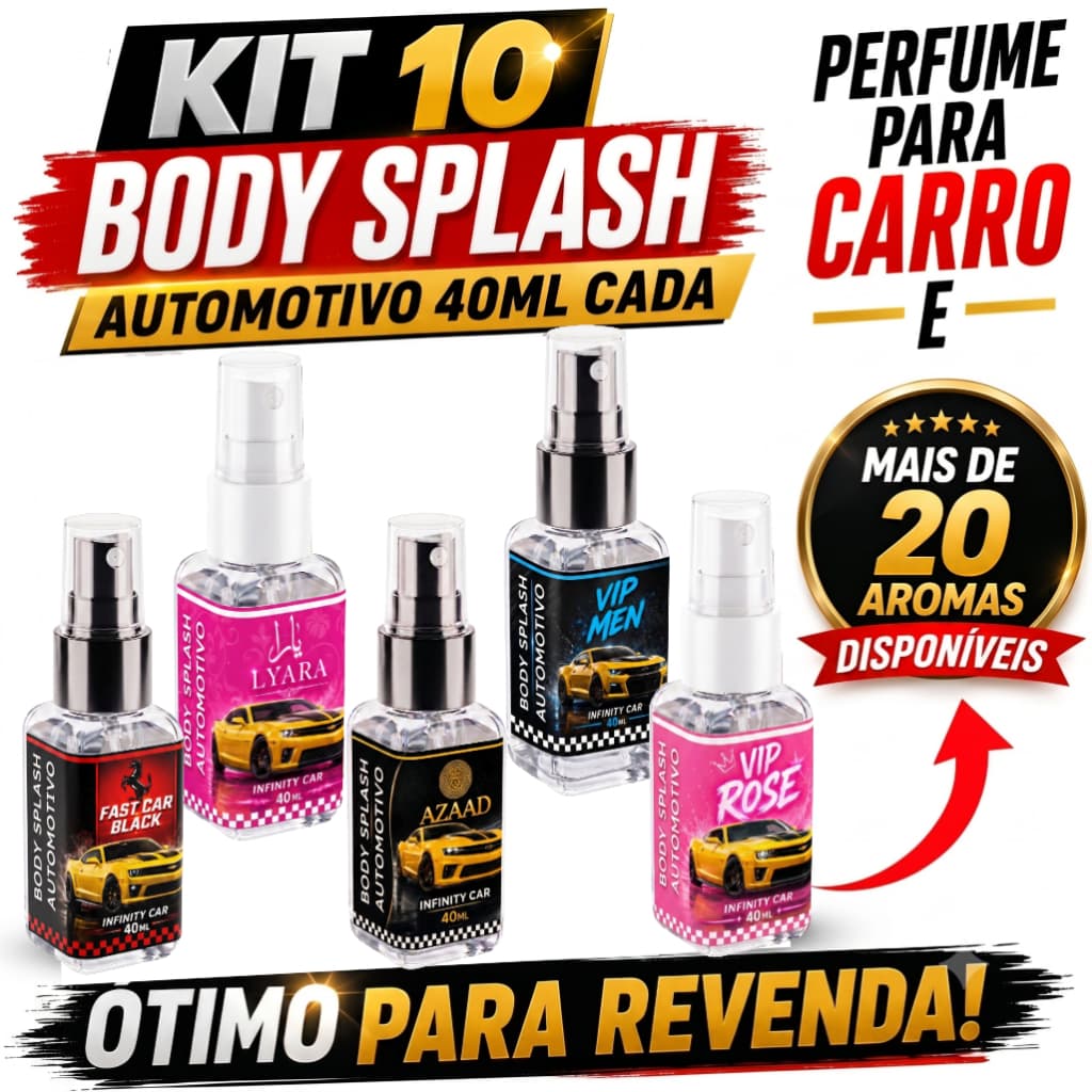 Kit 10 Perfumes pra Carro 40ml Spray Cheirinho Para Carro Revenda Atacado Renda Extra, Longa Duração