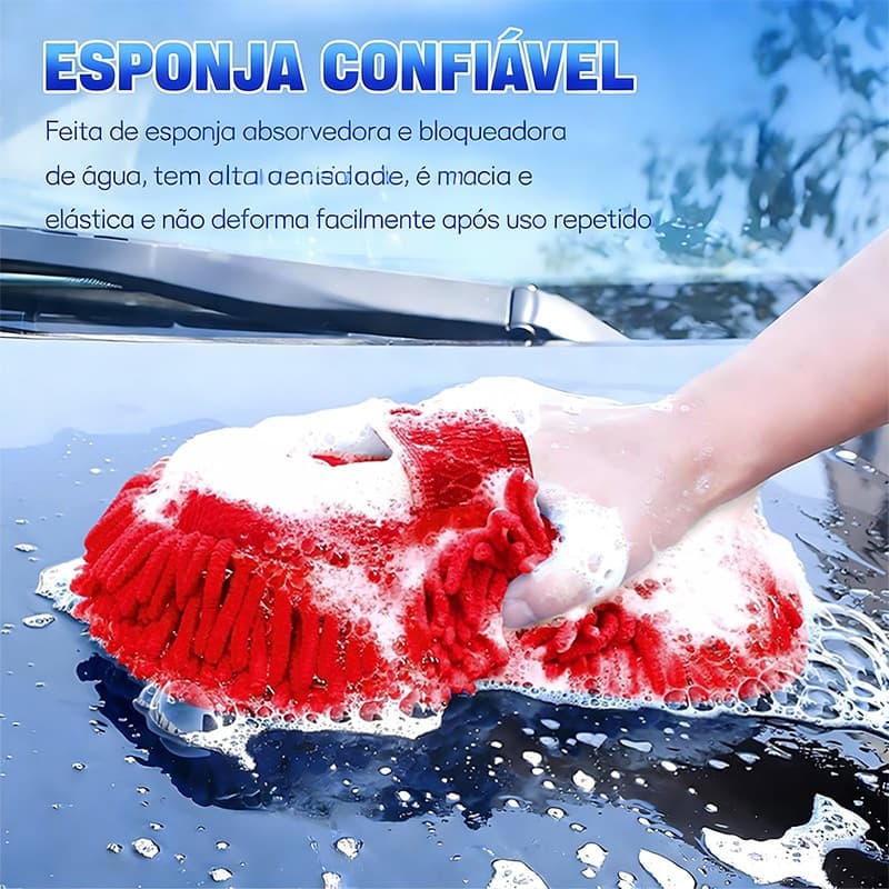 Kit Lavagem Automotiva Luva E Pano Toalha De Microfibra Para Carro E Moto Luva-esponja prática para lavagem de carros