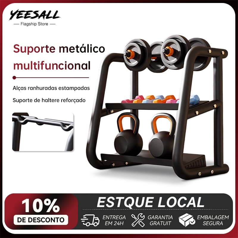 Organizador De Halteres 3 Andares Suporte Academia Organizador De Pesos Portatil Prateleira Fitness