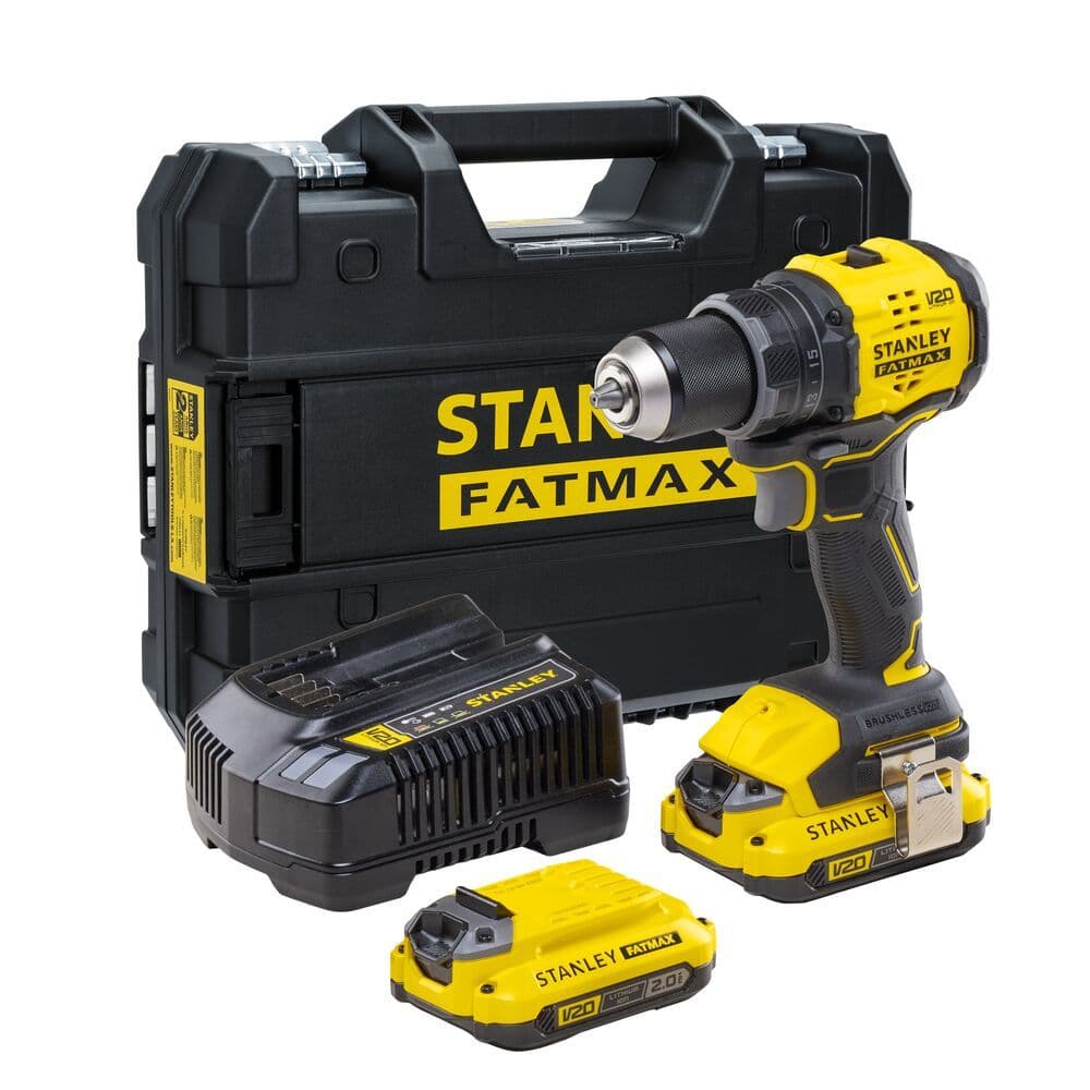Parafusadeira e Furadeira STANLEY SBD714D2T 13mm 20V Com 2 Baterias, Carregador e Maleta 110V