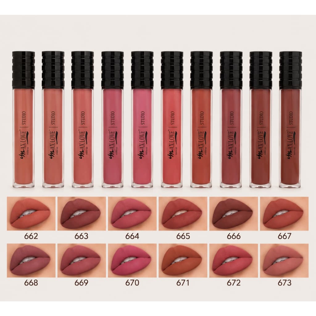 Batom Líquido Matte Max Love 30 Horas Longa Duração Alta Fixação 4ml Cor 656 ao 667