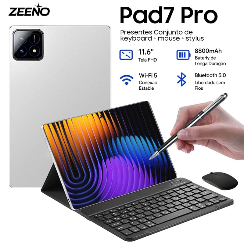 「Presente Teclado+Mouse」Tablet Pc PAD 7 Pro 16GB+512GB Dual SIM+WiFi Android 15 Para estudante trab