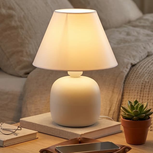 Abajur Bojão com Cúpula Cores Lançamento – Luminária de Mesa Decorativa para Sala Quarto Escritório
