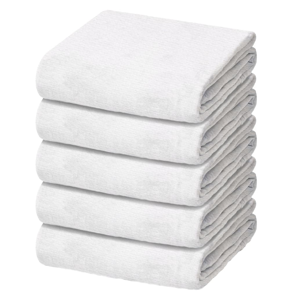 Pacote com 5 Fraldas de Pano Luxo Lisa Branca Para Bebês e Recém-Nascidos 70cm x 70cm - 100% Algodão Tecido Duplo