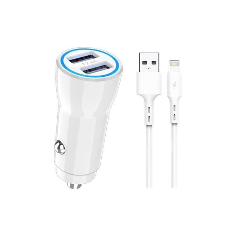 Carregador Turbo Veicular USB Duplo 2 Saídas Carga Rápida