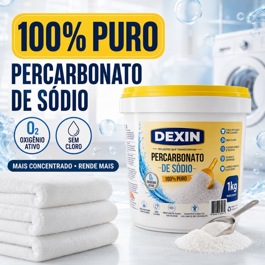 Percarbonato De Sódio 100% Puro Remove Tira Manchas Roupa Branca Alvejante - 250g / 500g / 1 kg / 2 kg