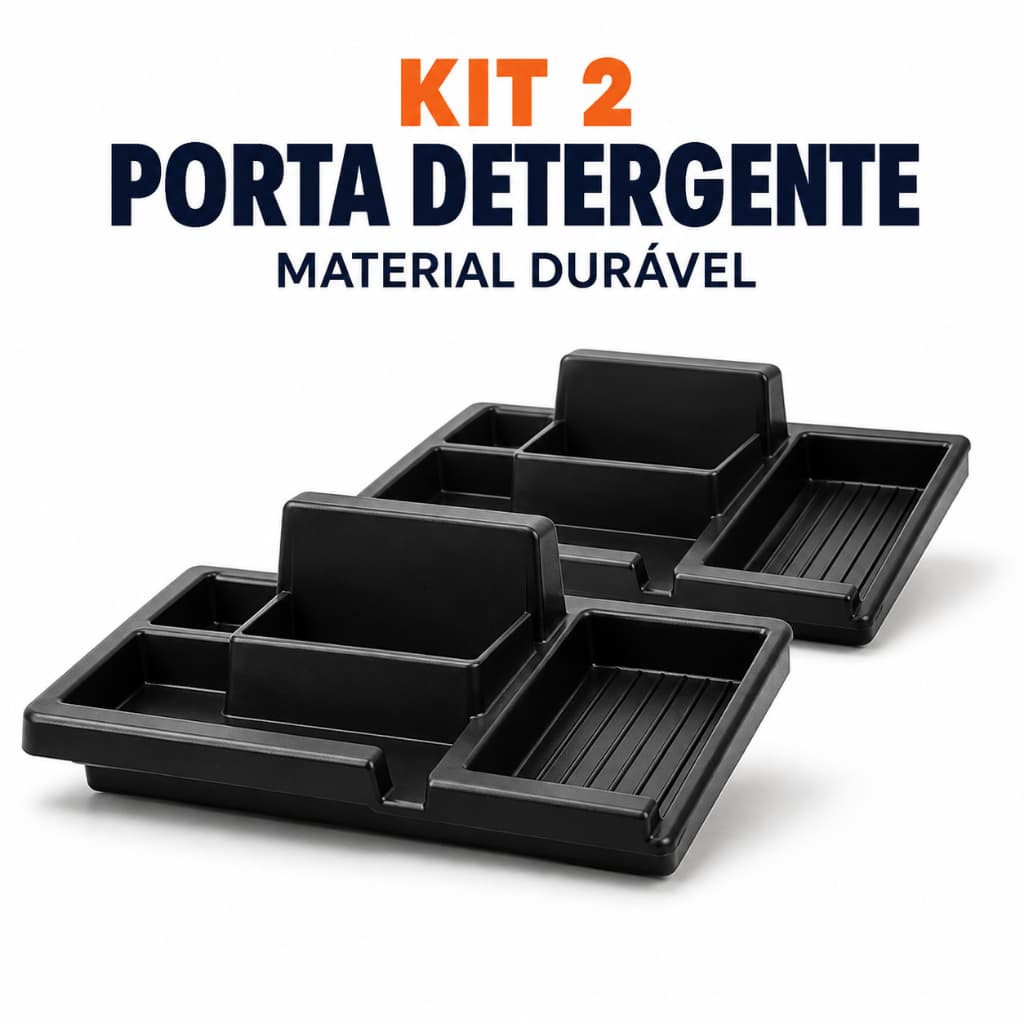 Kit 2 Porta Detergente Dispenser Porta Esponja Bucha Organizador Pia Cozinha Plástico Multiuso