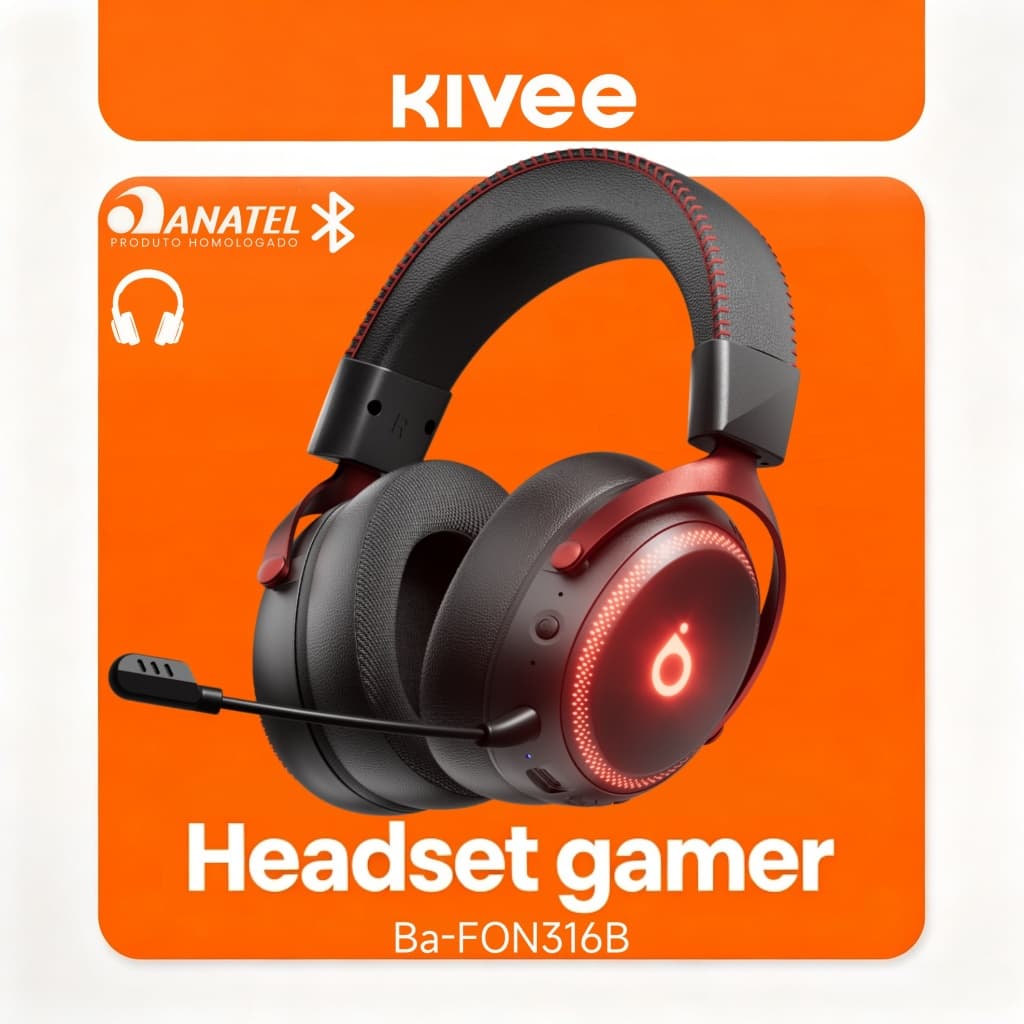 Kivee X Basike Sem fio Headset gamer Fone Bluetooth Com Microfone Com 2.4G Adaptador Original FON316A