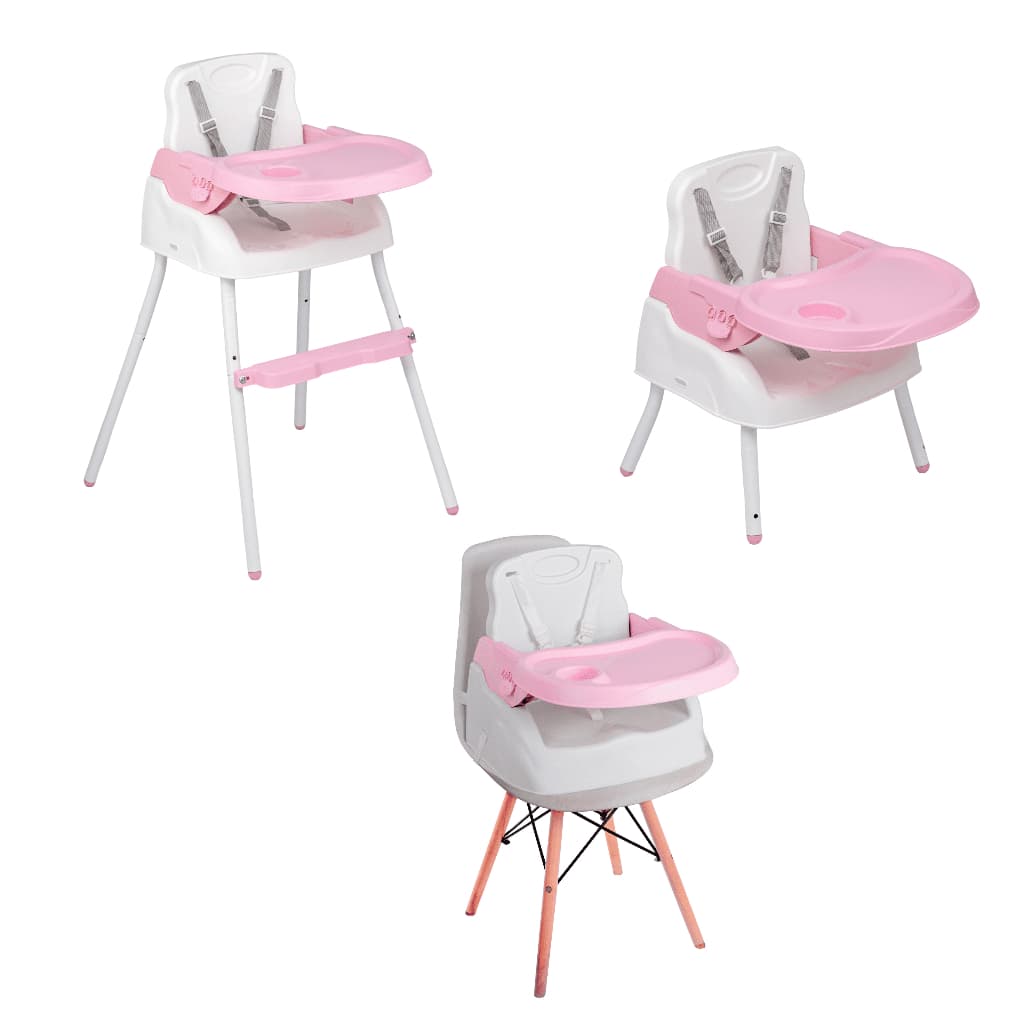Cadeira de alimentação bebê portatil 3 em 1 Styll Baby Seggura cadeirão ROSA