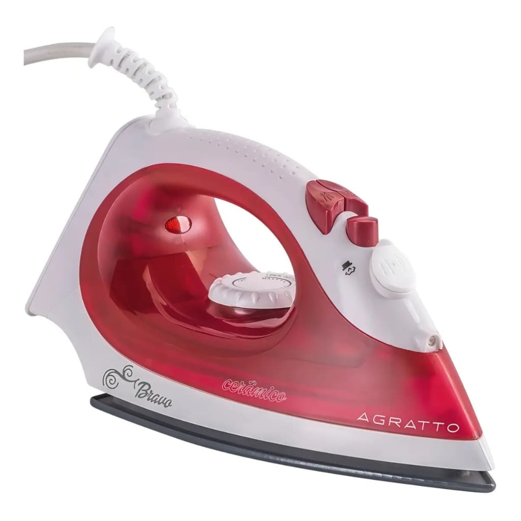 Ferro De Passar Roupas A Vapor Cerâmico Agratto Bravo Cor Vermelho Fc-01 127V