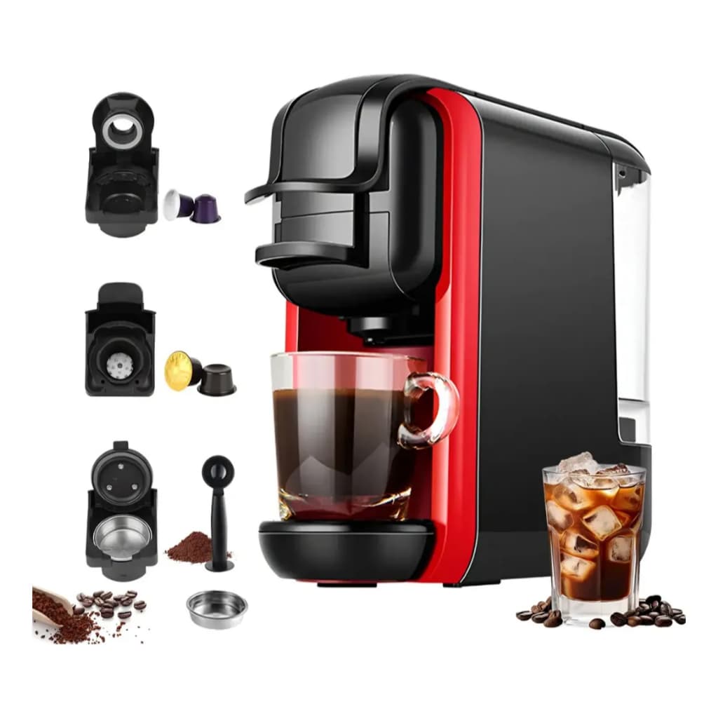 Máquina de Café Expresso 3 em 1 com Cápsulas e Café em Pó 19 Bar Cafeteira Multifuncional 1450W 220V