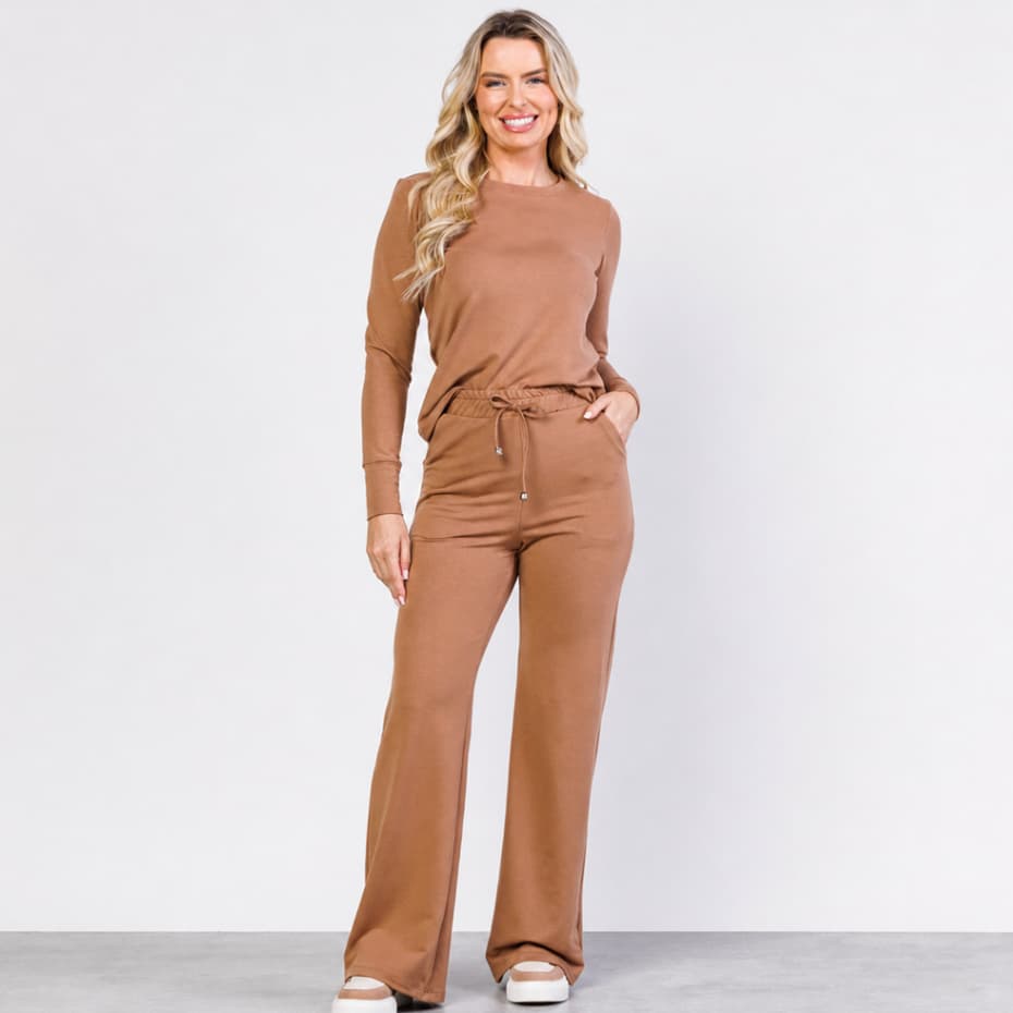 Conjunto Feminino Molecotton Inverno Comfy Casual Livny Stefanie Blusa Calça Moletom Premium