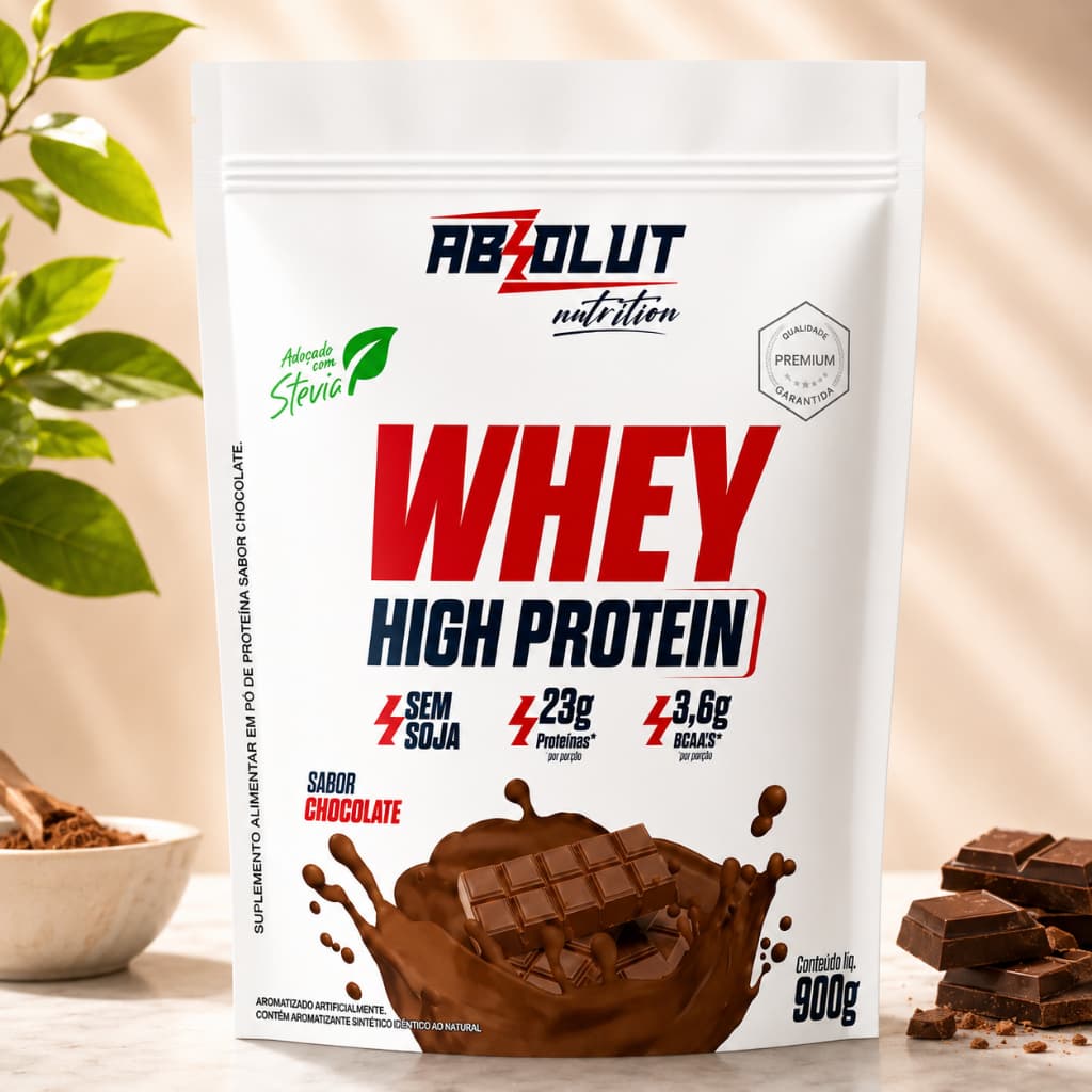 Whey Absolut Nutrition 900g High Protein | Refil Chocolate