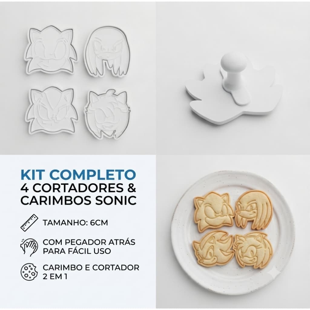 Cortador de biscoito / massinha de modelar infantil 6cm | SONIC