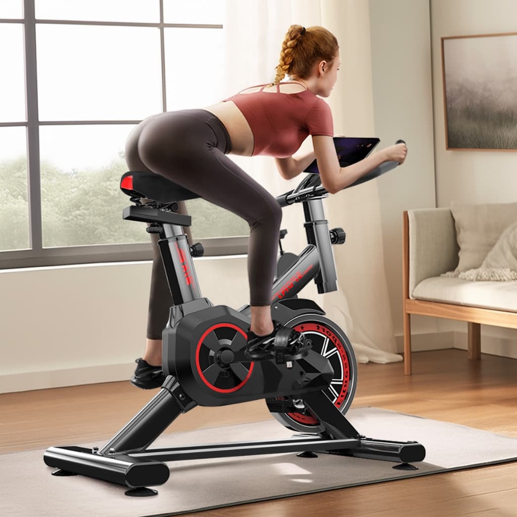 Bicicleta Ergométrica Spinning Silenciosa Suporta 120kg Cardio Emagrecimento Treino em Casa Com Painel