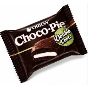 Choco Pie Bolo de Chocolate Double Choco Alfajor Recheio de Marshmallow Cacau Orion com 3 unidades Importado