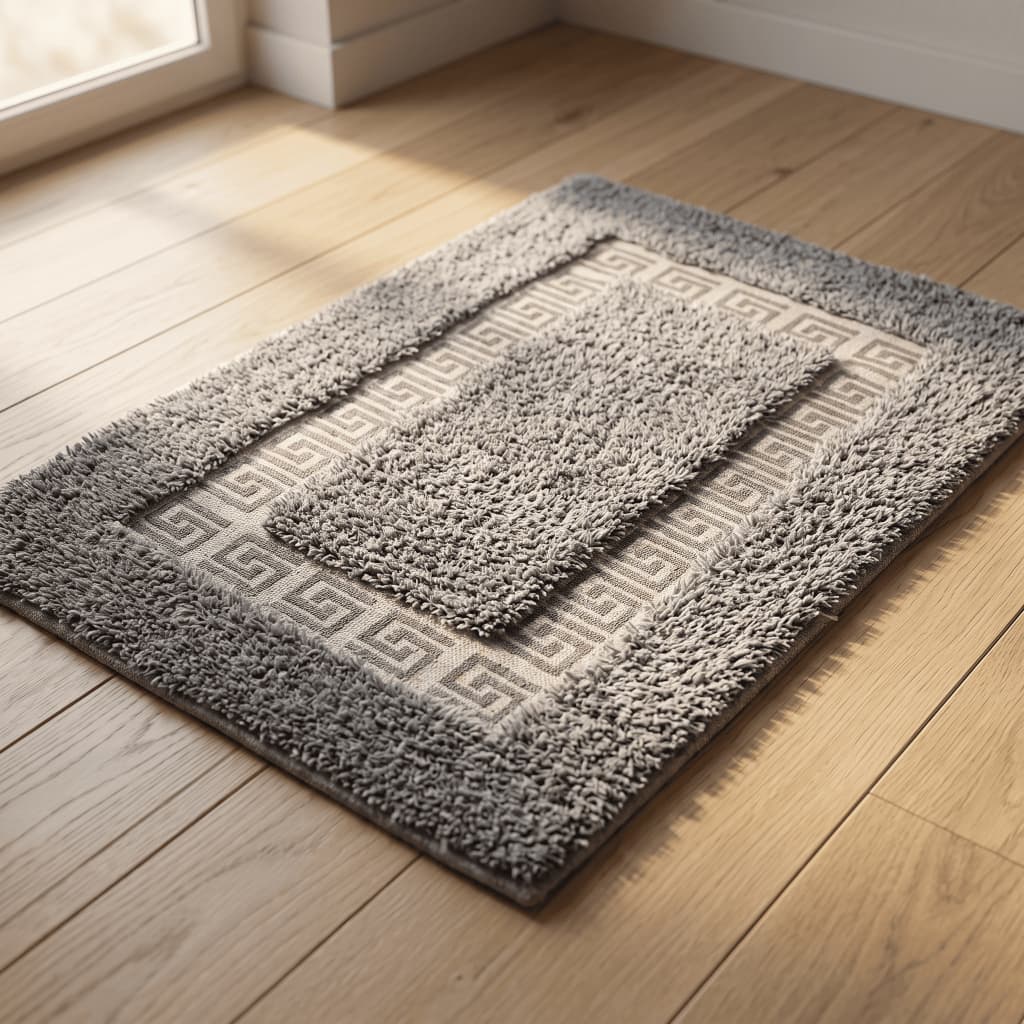 Tapete Delhi Decoração 40x60 Algodão Antiderrapante Geométrico Linha Home para Banheiro Quarto e Sala