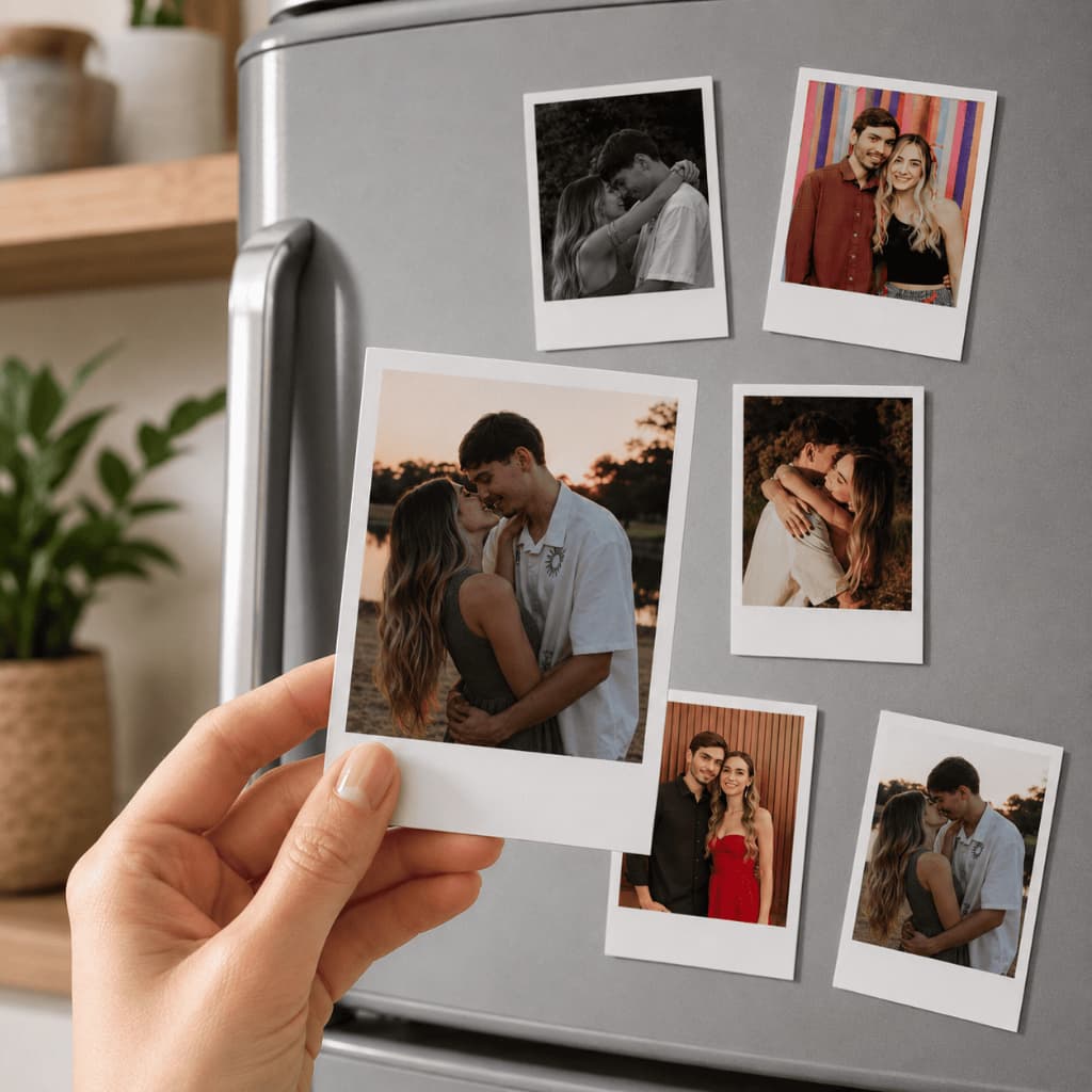 Kit 16 Mini Fotos COM IMÃ GELADEIRA Fotos Revelação Personalizada - Envio Rápido