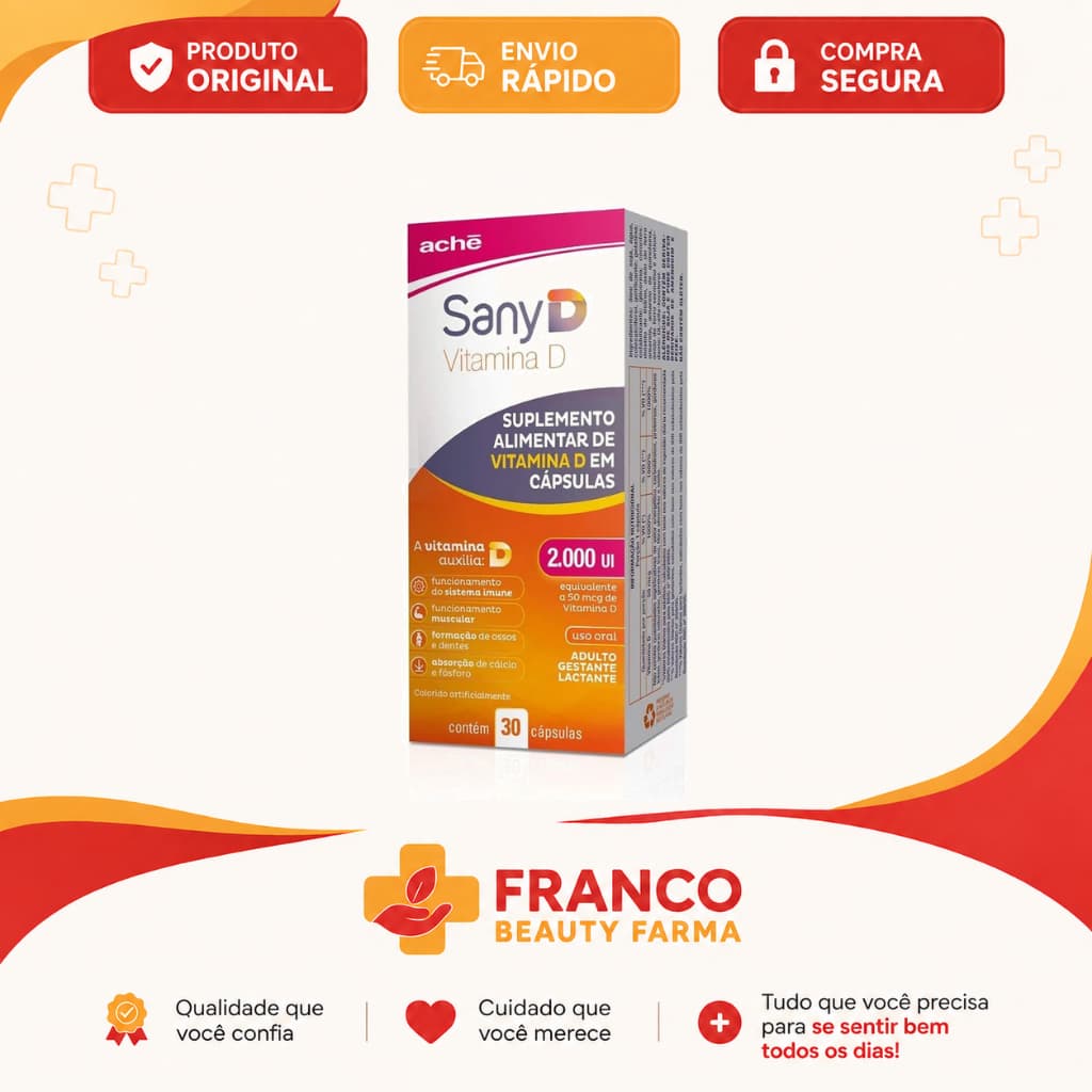 Sany D Vitamina D3 2.000Ui 30 Cápsulas Suplemento - Aché