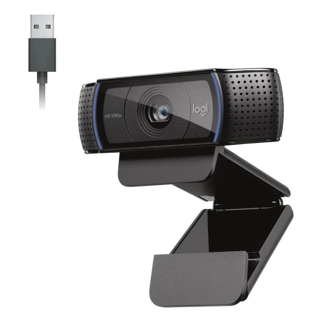 Webcam Full Hd Logitech C920s Com Microfone Embutido Preto