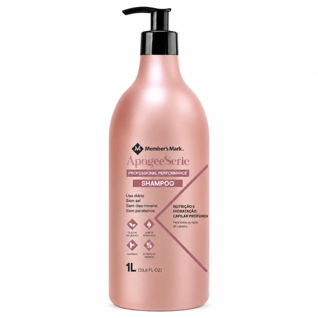Shampoo Apogee Member's Mark 1L Hidratante Profissional Nutrição Capilar
