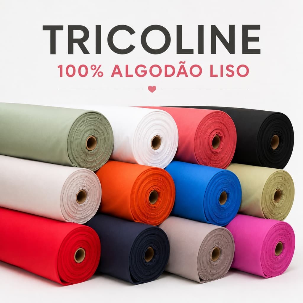 Tecido Tricoline Liso Premium 100% Algodão 1,40m Várias Cores Para Patchwork Artesanato e Costura Criativa
