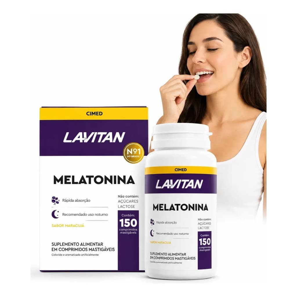 Lavitan Melatonina  0,21 mg - Sabor Maracujá - 150 Comprimidos - Maracujá