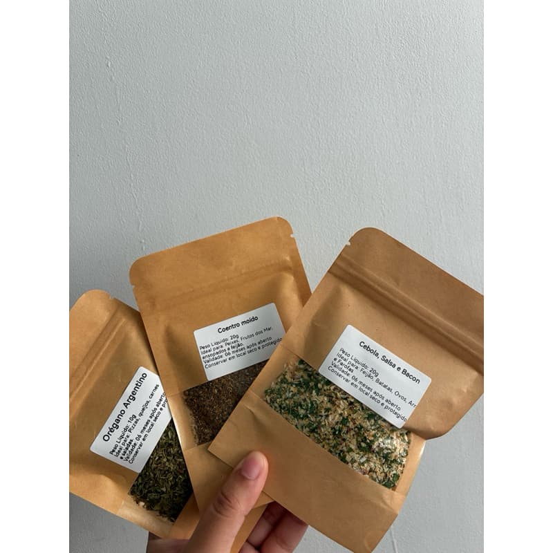 kit com 10 Temperos e Condimentos Naturais Sem conservantes