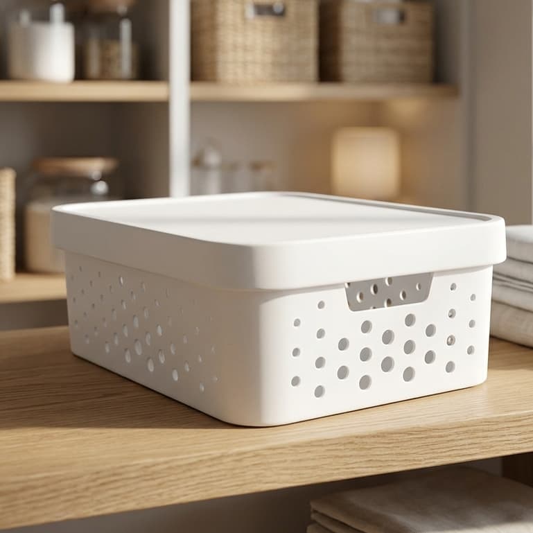 Caixa organizadora com tampa 11 litros branca organizador quarto sala banheiro cozinha lavanderia escritório